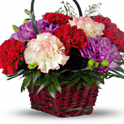Carnation Flower Arrangement. A Great Floral Gift Basket To Make.